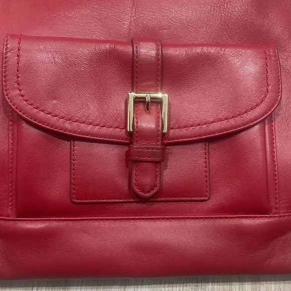 VTG Leather Coach Charlie Hobo Classic Dark Red Shoulder Bag - Picture 4 of 17